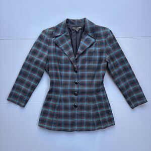 Vintage Betsey Johnson Plaid Jacket Fits Small Tailcoat  Blazer Steampunk READ
